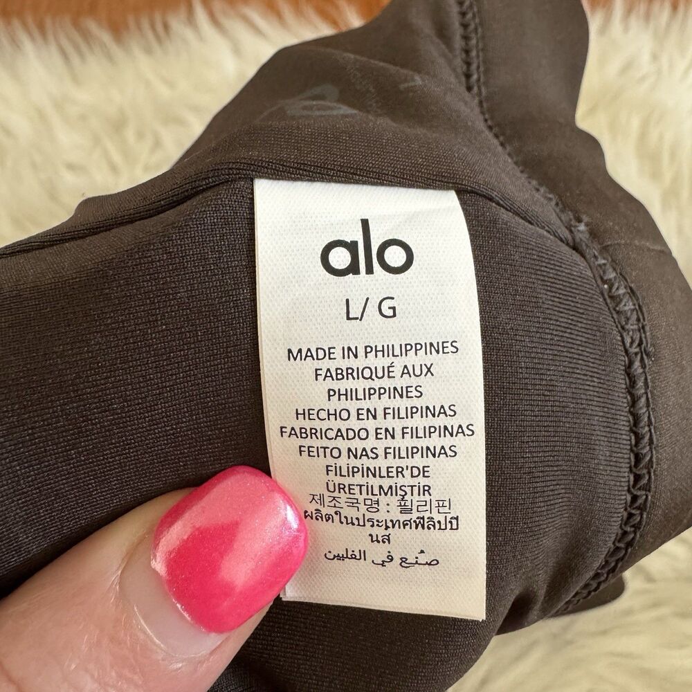 Alo Yoga Airlift Intrigue Bra Women’s Large Espresso Adjustable Straps NWT $78 - Picture 12 of 15
